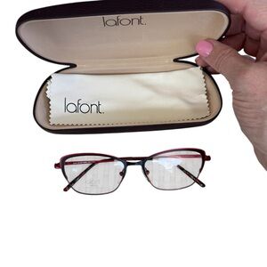 Jean Lafont Eyeglasses Edwige 672 Matte Black/Red Metal Frame France 51 16 135